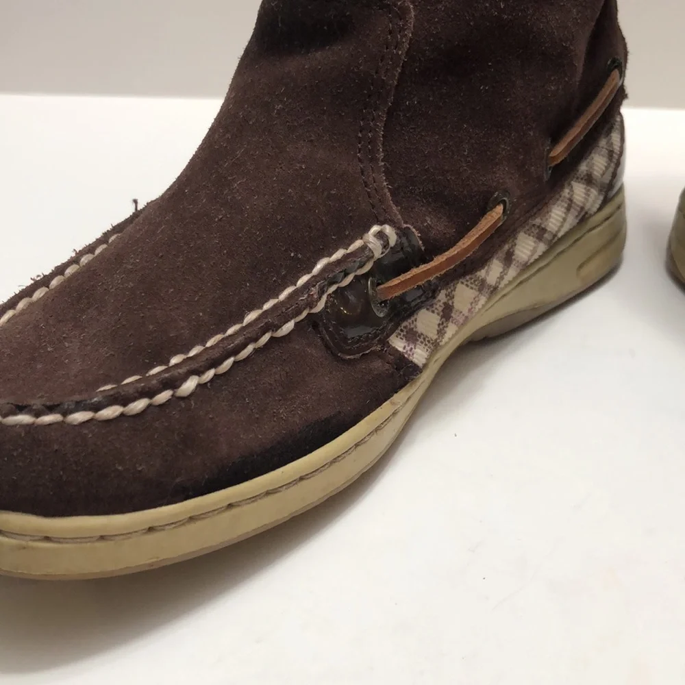Sperry Topslider Brown Leather Pull-on Winter Boots size 6M